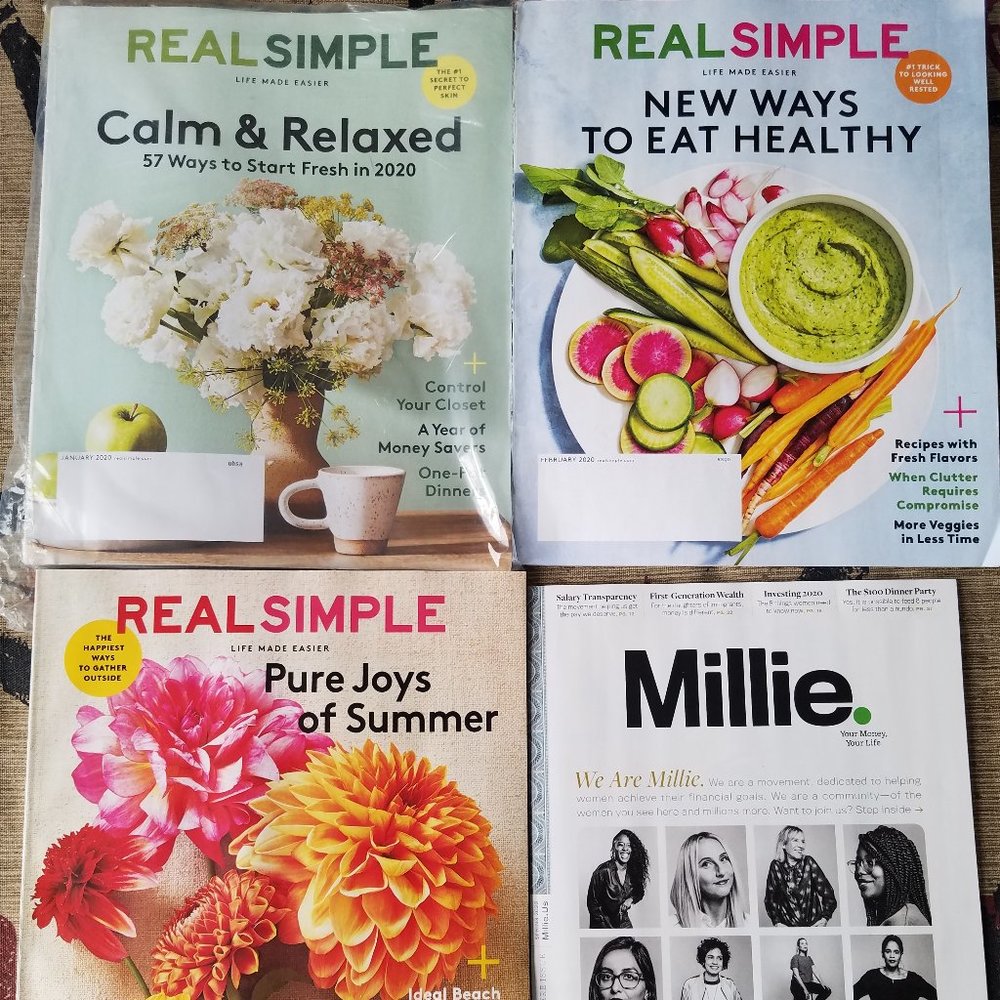 3 Issues of Real Simple Magazine, Summer, Relaxation, Healthy Eating